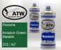 Preview: Porsche, Amazon Green Metallic, 37Z / N7: 400ml Sprühdose + 400ml Klarlack - Set, von ATW Autoteile West.